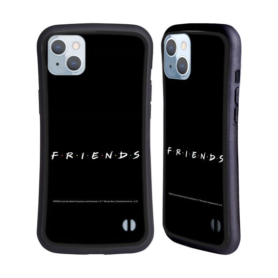 Head Case Designs Officially Licensed Friends TV Show Logos Black Hybrid Case Compatible with Apple iPhone 14 Plus