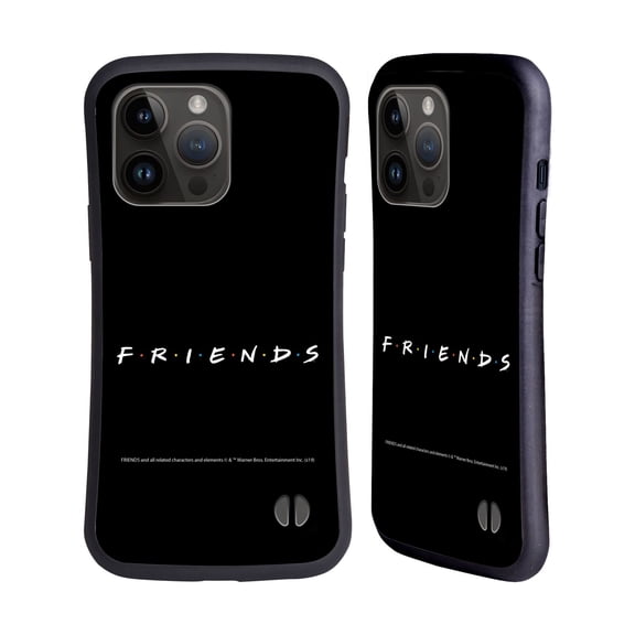 Head Case Designs Officially Licensed Friends TV Show Logos Black Hybrid Case Compatible with Apple iPhone 15 Pro Max