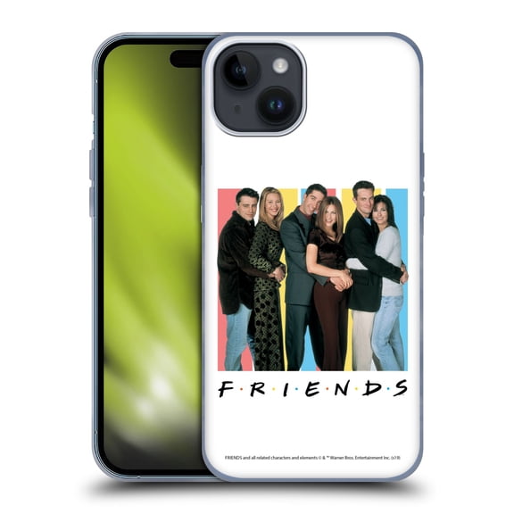 Head Case Designs Officially Licensed Friends TV Show Logos Cast Soft Gel Case Compatible with Apple iPhone 15 Plus