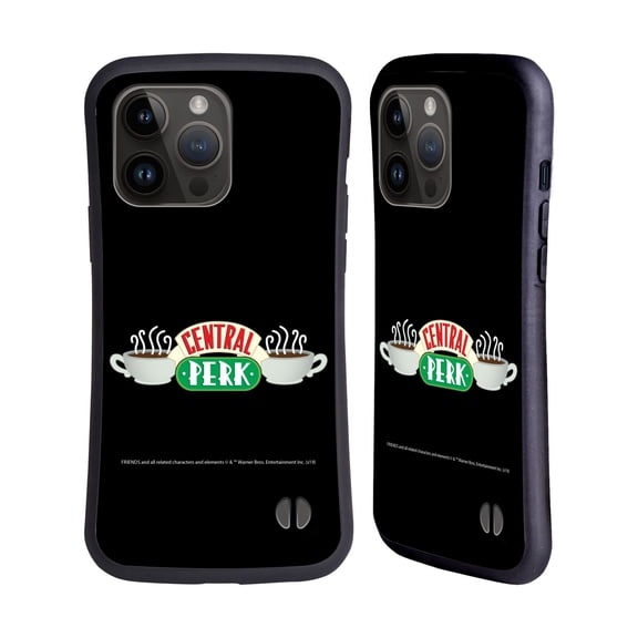 Head Case Designs Officially Licensed Friends TV Show Logos Central Perk Hybrid Case Compatible with Apple iPhone 15 Pro Max