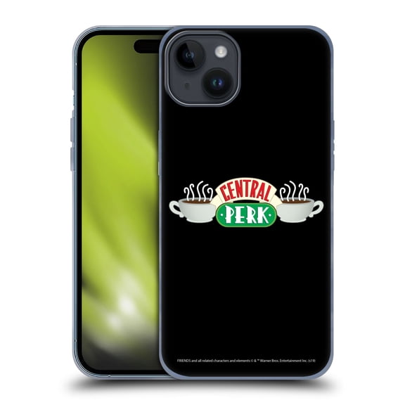 Head Case Designs Officially Licensed Friends TV Show Logos Central Perk Soft Gel Case Compatible with Apple iPhone 15 Plus