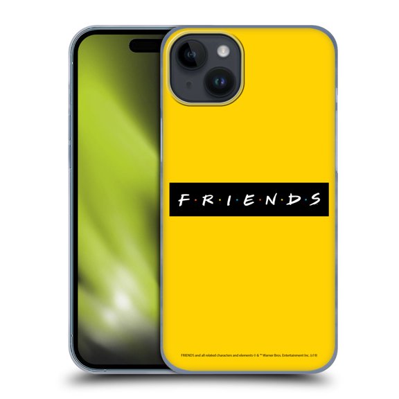 Head Case Designs Officially Licensed Friends TV Show Logos Pattern Hard Back Case Compatible with Apple iPhone 15 Plus