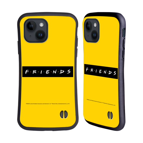 Head Case Designs Officially Licensed Friends TV Show Logos Pattern Hybrid Case Compatible with Apple iPhone 15