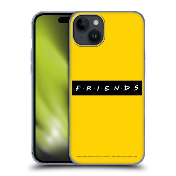 Head Case Designs Officially Licensed Friends TV Show Logos Pattern Soft Gel Case Compatible with Apple iPhone 15 Plus
