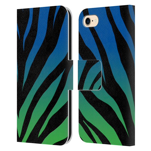 Head Case Designs Officially Licensed Grace Illustration Animal Prints Ombré Leopard Leather Book Wallet Case Cover Compatible with Apple iPhone 7 / 8 / SE 2020 & 2022