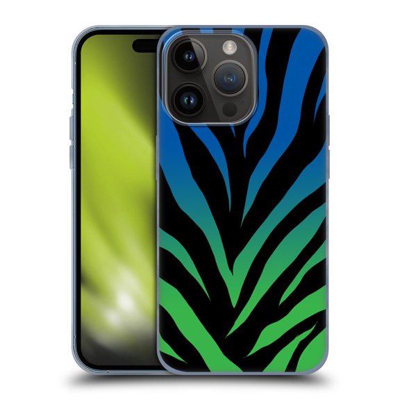 Head Case Designs Officially Licensed Grace Illustration Animal Prints Ombré Zebra Soft Gel Case Compatible with Apple iPhone 15 Pro