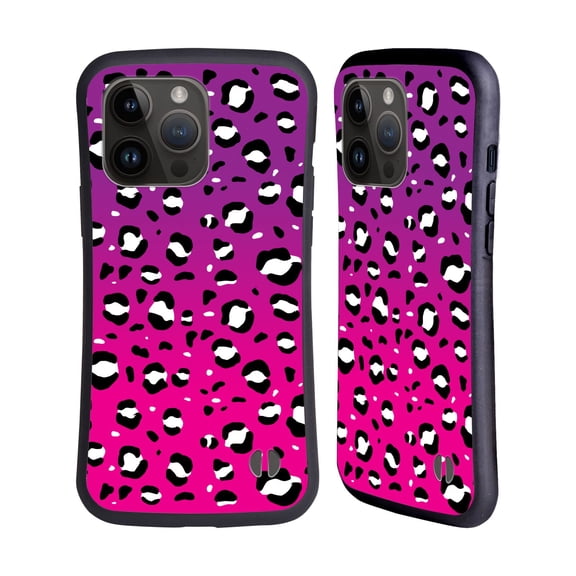 Head Case Designs Officially Licensed Grace Illustration Animal Prints Pink Leopard Hybrid Case Compatible with Apple iPhone 15 Pro Max