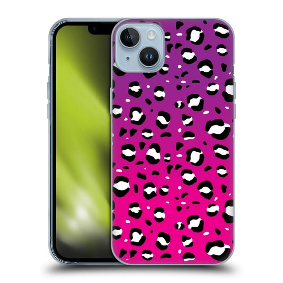 Head Case Designs Officially Licensed Grace Illustration Animal Prints Pink Leopard Soft Gel Case Compatible with Apple iPhone 14 Plus