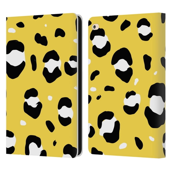Head Case Designs Officially Licensed Grace Illustration Animal Prints Yellow Leopard Leather Book Wallet Case Cover Compatible with Apple iPad Air 2 (2014)