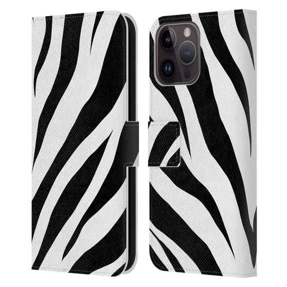 Head Case Designs Officially Licensed Grace Illustration Animal Prints Zebra Leather Book Wallet Case Cover Compatible with Apple iPhone 15 Pro Max