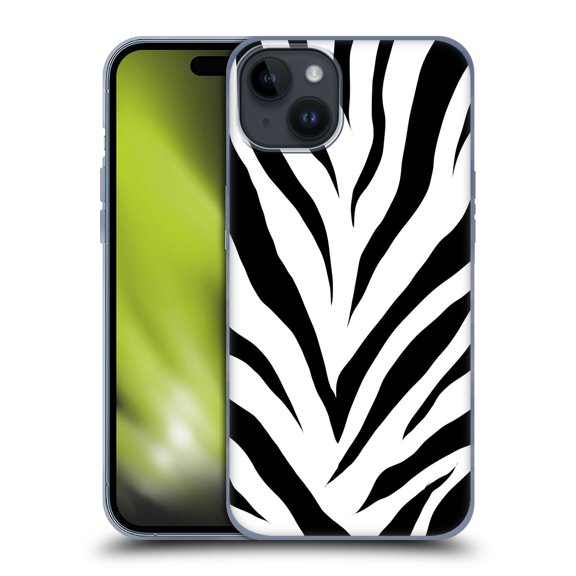 Head Case Designs Officially Licensed Grace Illustration Animal Prints Zebra Soft Gel Case Compatible with Apple iPhone 15 Plus