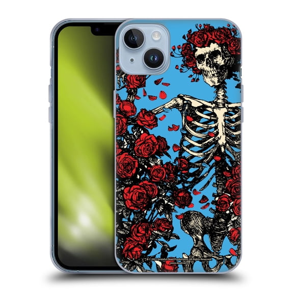 Head Case Designs Officially Licensed Grateful Dead Trends Bertha Skull Roses Soft Gel Case Compatible with Apple iPhone 14 Plus