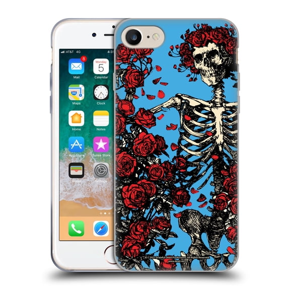 Head Case Designs Officially Licensed Grateful Dead Trends Bertha Skull Roses Soft Gel Case Compatible with Apple iPhone 7 / 8 / SE 2020 & 2022