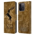 thumbnail image 1 of Head Case Designs Officially Licensed HBO Game of Thrones Dark Distressed Look Sigils Baratheon Leather Book Wallet Case Cover Compatible with Apple iPhone 15 Pro, 1 of 6