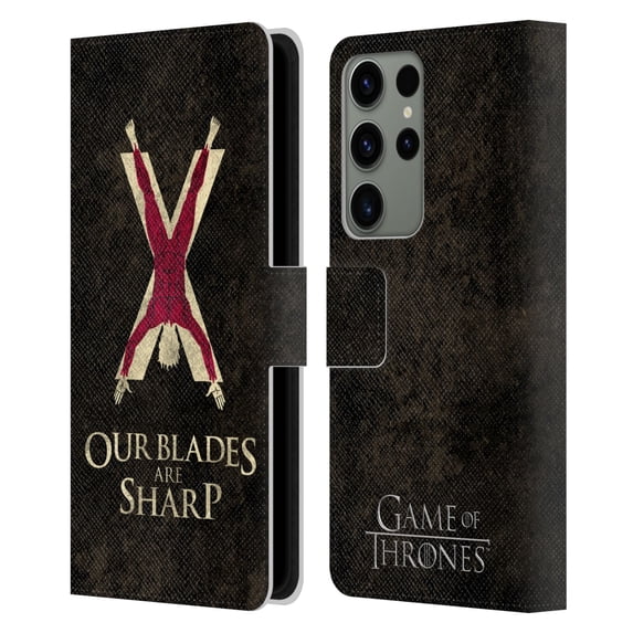 Head Case Designs Officially Licensed HBO Game of Thrones Dark Distressed Look Sigils Bolton Leather Book Wallet Case Cover Compatible with Samsung Galaxy S23 Ultra 5G