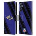 thumbnail image 1 of Head Case Designs NFL Baltimore Ravens Artwork Stripes Leather Book Wallet Case Cover For Samsung Galaxy A15, 1 of 6