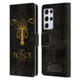 thumbnail image 1 of Head Case Designs Officially Licensed HBO Game of Thrones Dark Distressed Look Sigils Greyjoy Leather Book Wallet Case Cover Compatible with Samsung Galaxy S21 Ultra 5G, 1 of 6