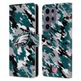 thumbnail image 1 of Head Case Designs NFL Philadelphia Eagles Logo Camou Leather Book Wallet Case Cover For Samsung Galaxy S25 Ultra, 1 of 6