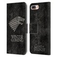 thumbnail image 1 of Head Case Designs Officially Licensed HBO Game of Thrones Dark Distressed Look Sigils Stark Leather Book Wallet Case Compatible with Apple iPhone 7 Plus / iPhone 8 Plus, 1 of 6