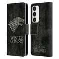 thumbnail image 1 of Head Case Designs Officially Licensed HBO Game of Thrones Dark Distressed Look Sigils Stark Leather Book Wallet Case Cover Compatible with Samsung Galaxy S23 5G, 1 of 6
