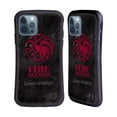 thumbnail image 1 of Head Case Designs Officially Licensed HBO Game of Thrones Dark Distressed Look Sigils Targaryen Hybrid Case Compatible with Apple iPhone 12 / iPhone 12 Pro, 1 of 7