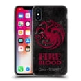 thumbnail image 1 of Head Case Designs Officially Licensed HBO Game of Thrones Dark Distressed Look Sigils Targaryen Soft Gel Case Compatible with Apple iPhone X / iPhone XS, 1 of 7