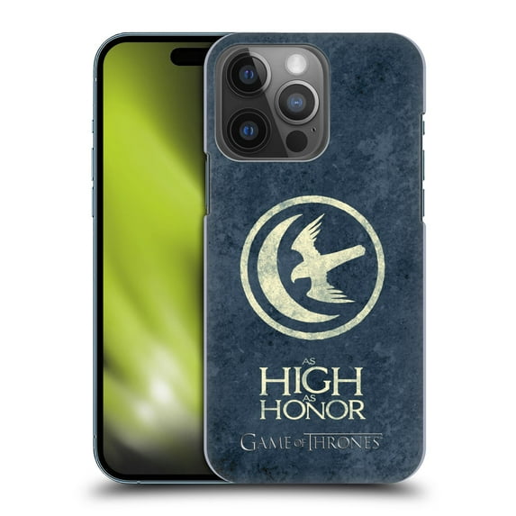 Head Case Designs Officially Licensed HBO Game of Thrones Dark Distressed Look Sigils Arryn Hard Back Case Compatible with Apple iPhone 14 Pro