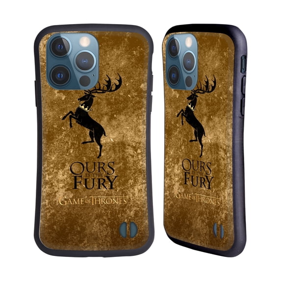 Head Case Designs Officially Licensed HBO Game of Thrones Dark Distressed Look Sigils Baratheon Hybrid Case Compatible with Apple iPhone 13 Pro