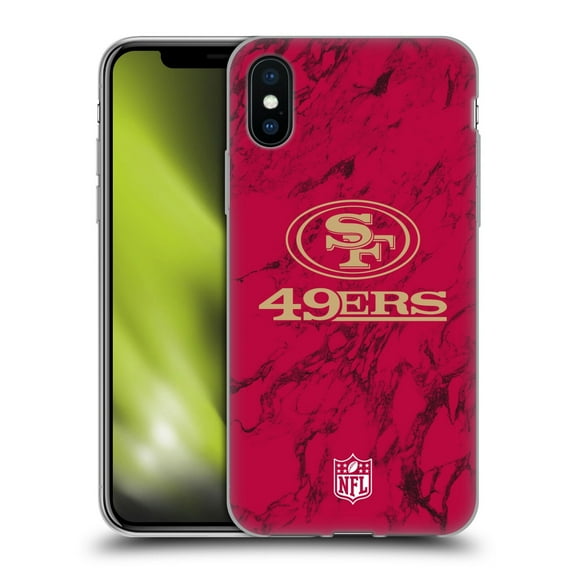 Head Case Designs NFL San Francisco 49ers Graphics Coloured Marble Soft Gel Case for Apple iPhone X / iPhone XS