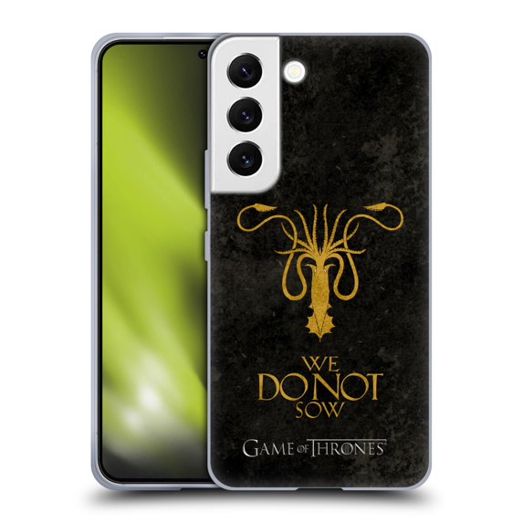 Head Case Designs Officially Licensed HBO Game of Thrones Dark Distressed Look Sigils Greyjoy Soft Gel Case Compatible with Samsung Galaxy S22 5G