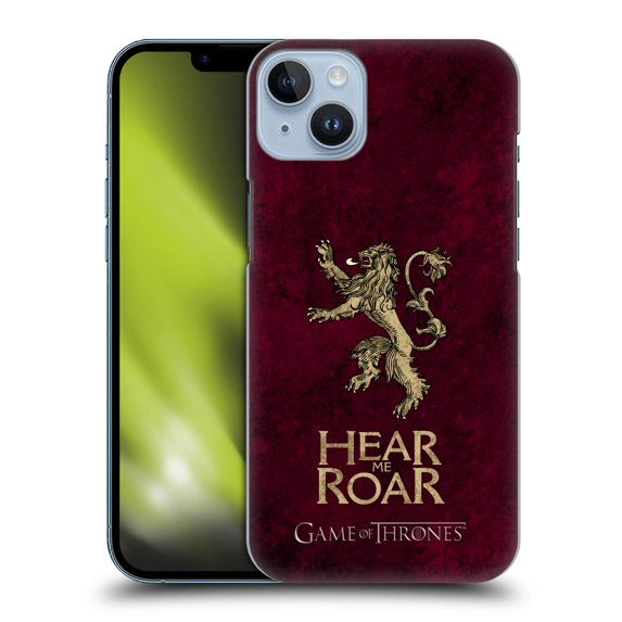 Head Case Designs Officially Licensed HBO Game of Thrones Dark Distressed Look Sigils Lannister Hard Back Case Compatible with Apple iPhone 14 Plus