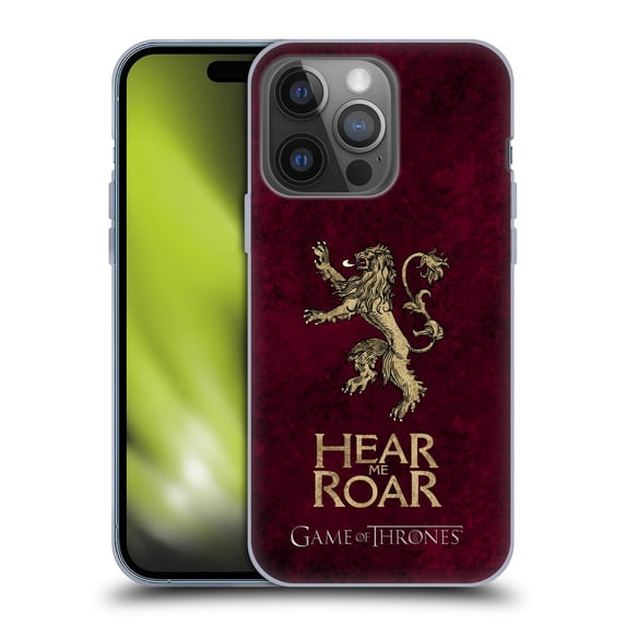 Head Case Designs Officially Licensed HBO Game of Thrones Dark Distressed Look Sigils Lannister Soft Gel Case Compatible with Apple iPhone 14 Pro