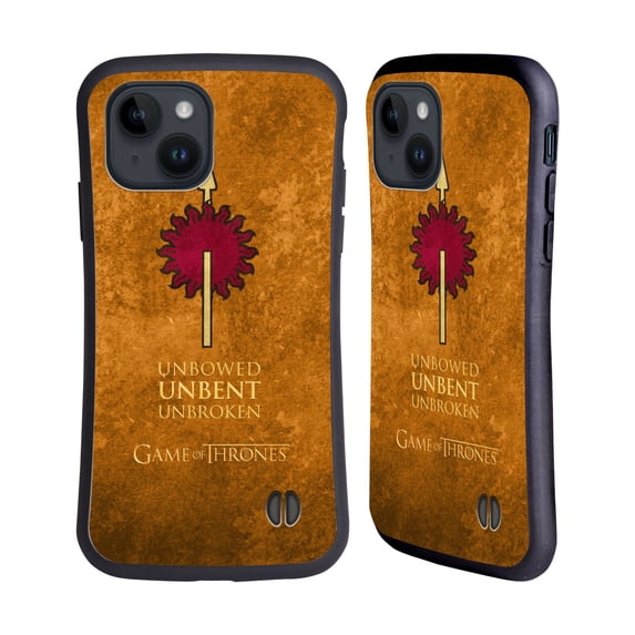 Head Case Designs Officially Licensed HBO Game of Thrones Dark Distressed Look Sigils Martell Hybrid Case Compatible with Apple iPhone 15