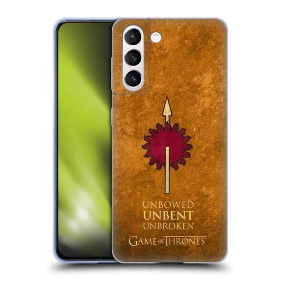 Head Case Designs Officially Licensed HBO Game of Thrones Dark Distressed Look Sigils Martell Soft Gel Case Compatible with Samsung Galaxy S21 5G