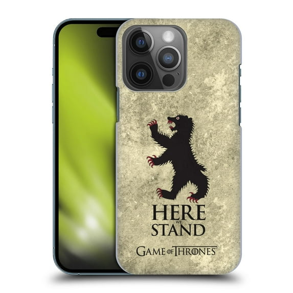 Head Case Designs Officially Licensed HBO Game of Thrones Dark Distressed Look Sigils Mormont Hard Back Case Compatible with Apple iPhone 14 Pro