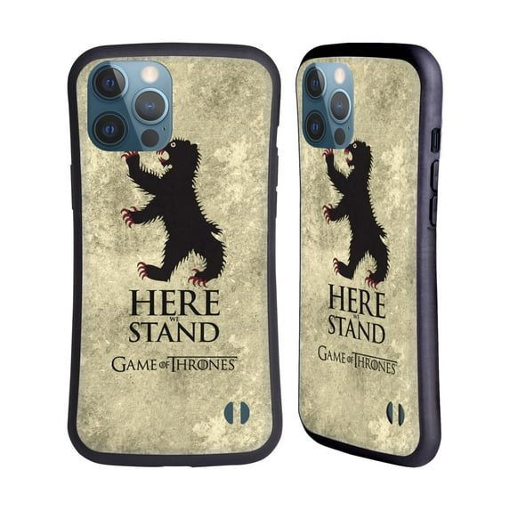 Head Case Designs Officially Licensed HBO Game of Thrones Dark Distressed Look Sigils Mormont Hybrid Case Compatible with Apple iPhone 13 Pro Max