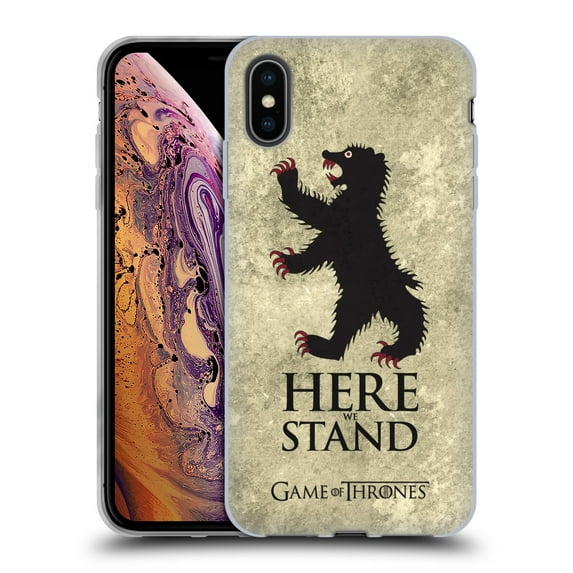 Head Case Designs Officially Licensed HBO Game of Thrones Dark Distressed Look Sigils Mormont Soft Gel Case Compatible with Apple iPhone XS Max