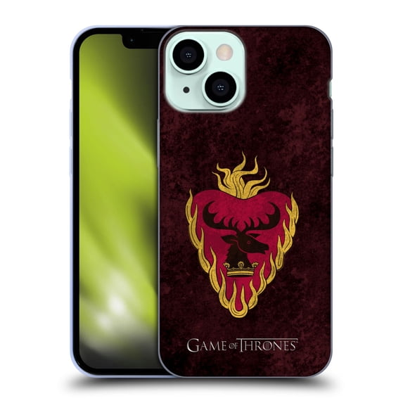 Head Case Designs Officially Licensed HBO Game of Thrones Dark Distressed Look Sigils Stannis Soft Gel Case Compatible with Apple iPhone 13 Mini