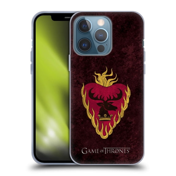 Head Case Designs Officially Licensed HBO Game of Thrones Dark Distressed Look Sigils Stannis Soft Gel Case Compatible with Apple iPhone 13 Pro