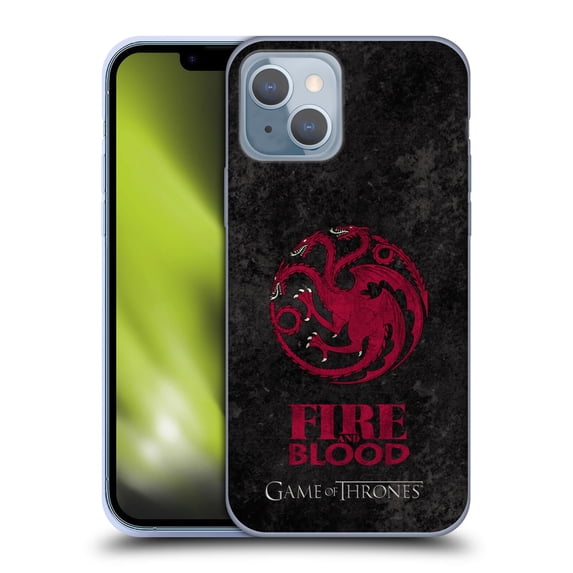 Head Case Designs Officially Licensed HBO Game of Thrones Dark Distressed Look Sigils Targaryen Soft Gel Case Compatible with Apple iPhone 14