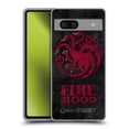 thumbnail image 1 of Head Case Designs Officially Licensed HBO Game of Thrones Dark Distressed Look Sigils Targaryen Soft Gel Case Compatible with Google Pixel 7a, 1 of 7