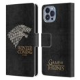 thumbnail image 1 of Head Case Designs Officially Licensed HBO Game of Thrones House Mottos Stark Leather Book Wallet Case Cover Compatible with Apple iPhone 14, 1 of 6