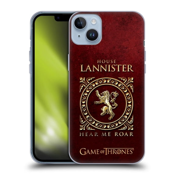 Head Case Designs Officially Licensed HBO Game of Thrones Metallic Sigils Lannister Soft Gel Case Compatible with Apple iPhone 14 Plus