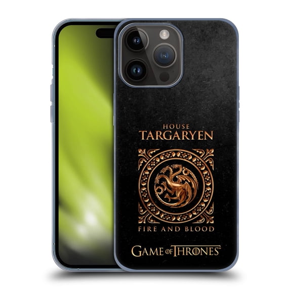 Head Case Designs Officially Licensed HBO Game of Thrones Metallic Sigils Targaryen Soft Gel Case Compatible with Apple iPhone 15 Pro Max