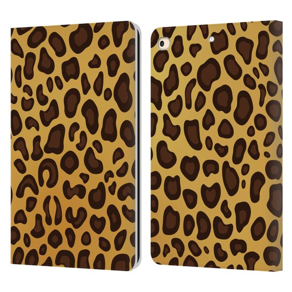Head Case Designs Officially Licensed Haroulita Animal Prints Leopard Leather Book Wallet Case Cover Compatible with Apple iPad 9.7 2017 / iPad 9.7 2018