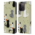 thumbnail image 1 of Head Case Designs Officially Licensed Haroulita Cats And Dogs Cats Leather Book Wallet Case Cover Compatible with Apple iPhone 15 Pro, 1 of 6