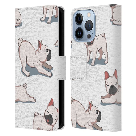 Head Case Designs Officially Licensed Haroulita Cats And Dogs French Bulldogs Leather Book Wallet Case Cover Compatible with Apple iPhone 13 Pro