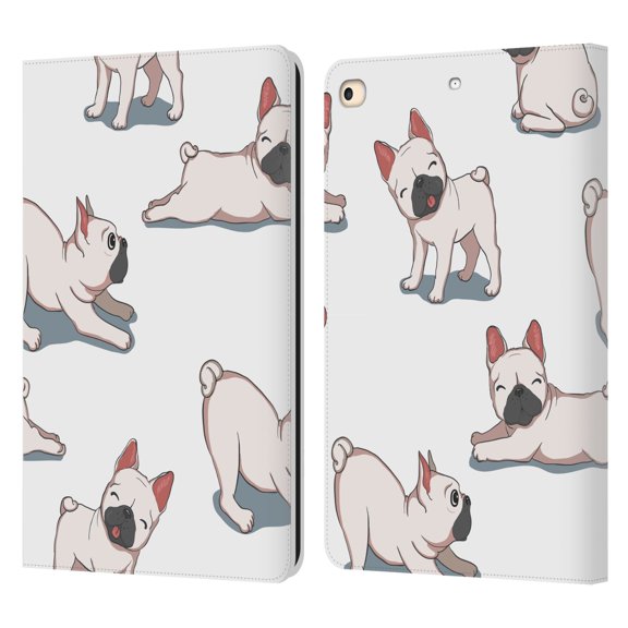 Head Case Designs Officially Licensed Haroulita Cats And Dogs French Bulldogs Leather Book Wallet Case Cover Compatible with Apple iPad 9.7 2017 / iPad 9.7 2018