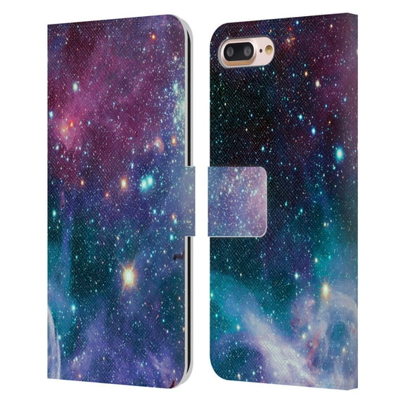 Head Case Designs Officially Licensed Haroulita Fantasy 2 Space Nebula Leather Book Wallet Case Cover Compatible with Apple iPhone 7 Plus / iPhone 8 Plus