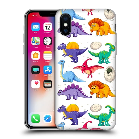 Head Case Designs Officially Licensed Haroulita Forest Dinosaurs Soft Gel Case Compatible with Apple iPhone X / iPhone XS